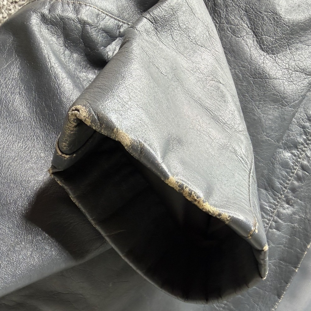 Vintage Genuine Leather Size 44 Men's Grey Jacker Coat Made in Brazil - Picture 8 of 11